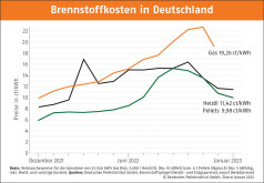 Deutscher Pelletspreis im Januar 2023
