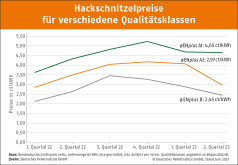 Hackschnitzelpreise im zweiten Quartal 2023