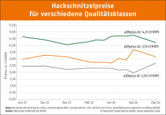 Hackschnitzelpreise im vierten Quartal 2024