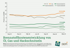 Hackschnitzelpreise im ersten Quartal 2025