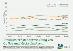 Hackschnitzelpreise im vierten Quartal 2025
