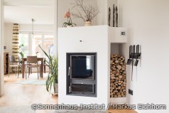 Holzofen im SOnnenhaus