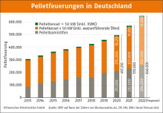 Pelletskesselabsatz 2021: Zubau